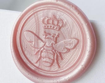 Queen Bee, Self Adhesive Wax Stickers; Handmade Wax Seals for Party or Wedding Invitations