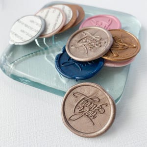 Thank You Wax Seal Sticker, Hand lettered - Self Adhesive, Handmade - Great for thank you gifts, wedding favors, party gifts