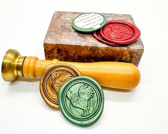 Rooster, Chicken Wax Seal Stickers; Self Adhesive - Farm Wedding Invitations, Meal Indicators, Place Cards, Gifts for Farmers
