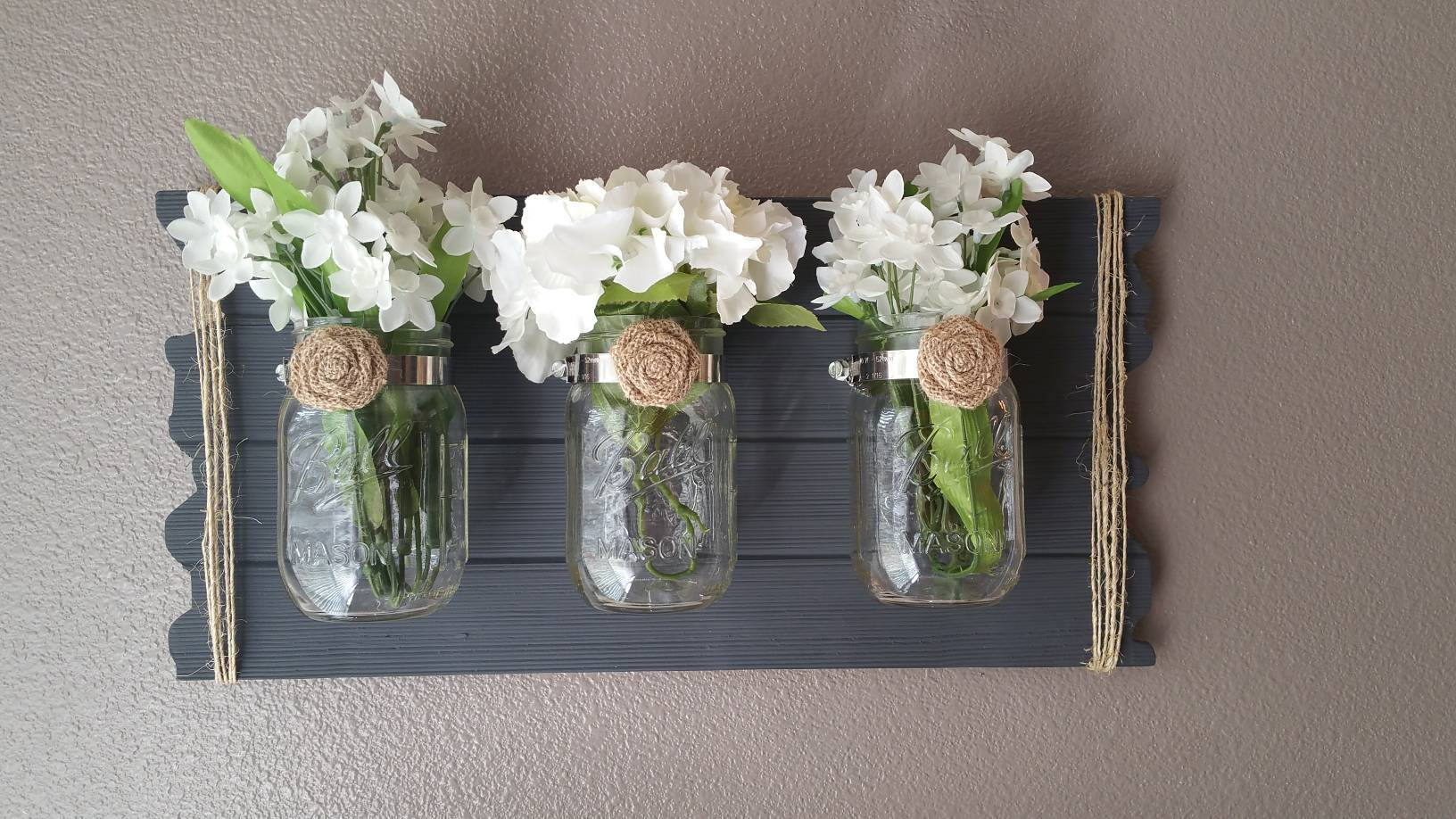 Mason jar wall decor Etsy