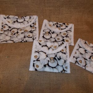 Snack Bag Set - Garlic Print  - Eco Friendly and Reusable