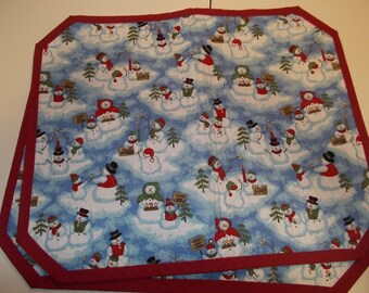 Placemats - Snowcones and S'mores Christmas Placemats Set of 2