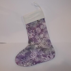 Snowflakes on Mauve - Christmas Stocking