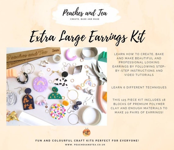 XL 125 Piece Create Bake and Make Polymer Clay Earrings Kit 