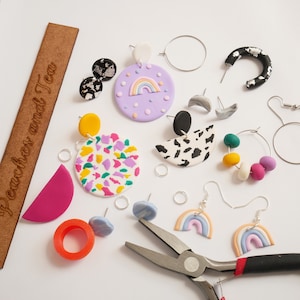 Polymer Clay Earrings Kit: DIY Jewelry Craft Gift