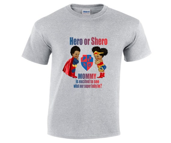 Hero Or Shero Gender Reveal T Shirt Hero Babies Tee Babies Etsy