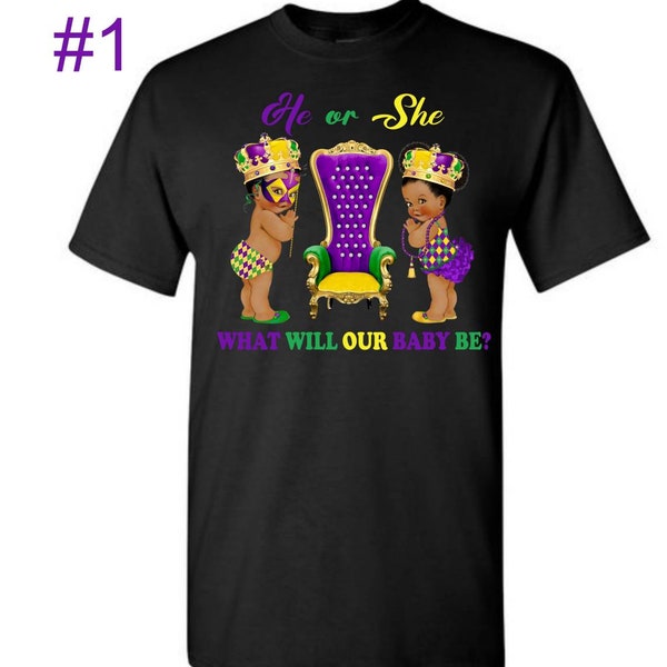 mardi gras gender reveal shirts