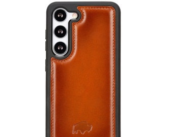 Samsung Galaxy S23 Leather Snap-On Case, Wireless Compatible Case, Handmade from Full Grain Leather, Shock Proof Elegant Cover by BlackBrook