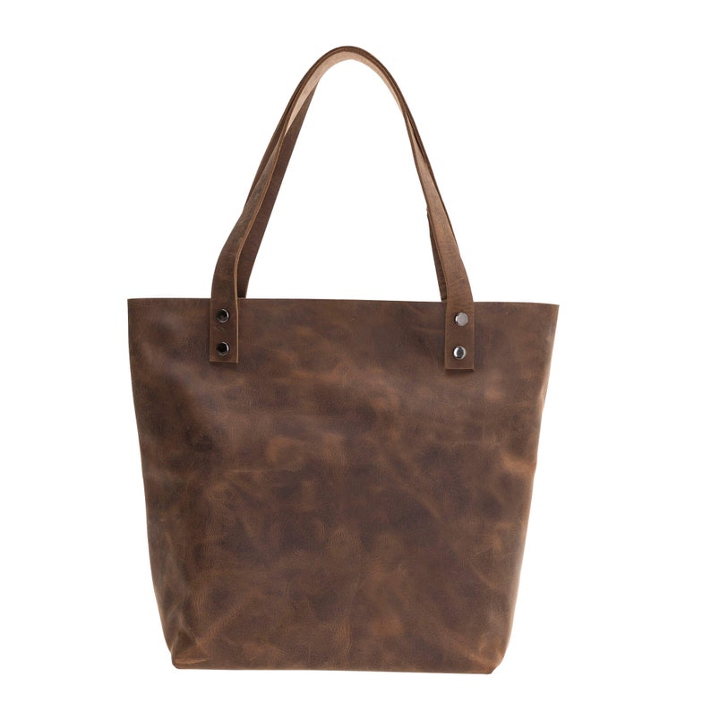 BlackBrook Case Winfry Tote Bag Handmade Full Grain Leather in Distressed Antique Coffee Medium Size