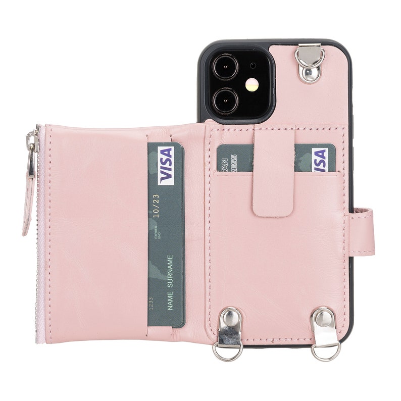 Iphone 12 Mini Crossbody Leather Wallet Best Phone Case With Etsy