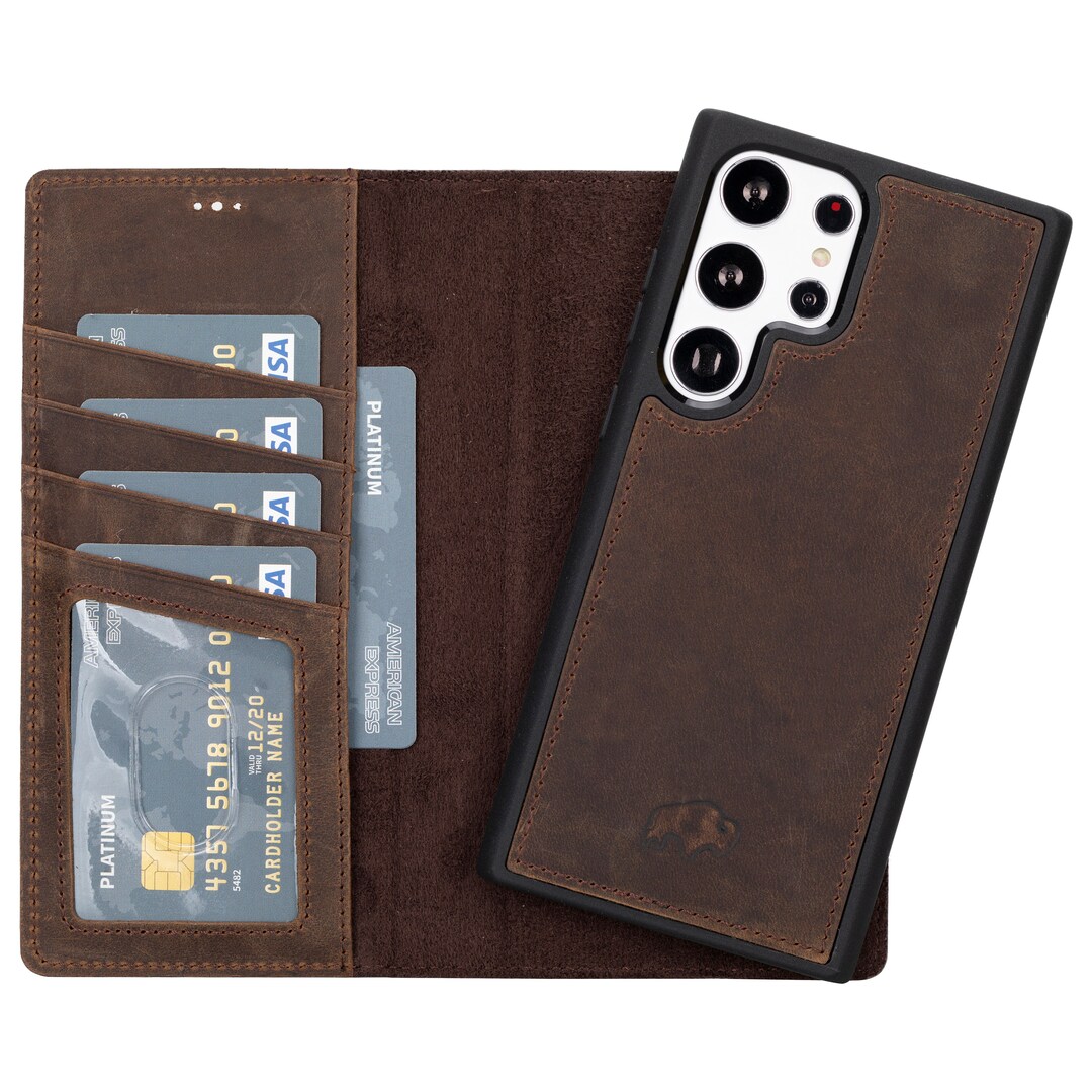 Samsung Galaxy S23 ULTRA Leather Wallet & Case Set, Handmade Full Grain ...