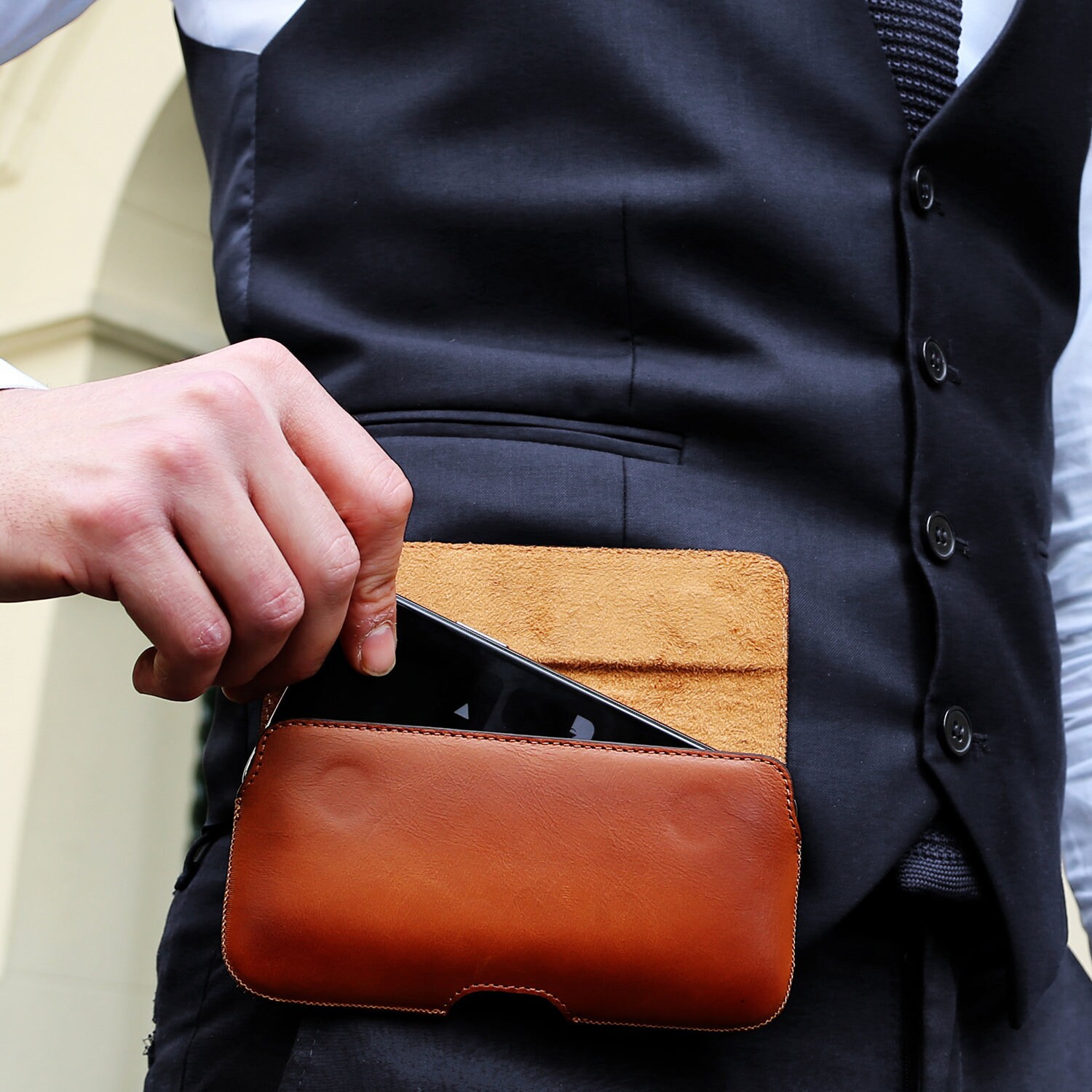 Leather Belt Clip Phone Holster With Closure for Etsy