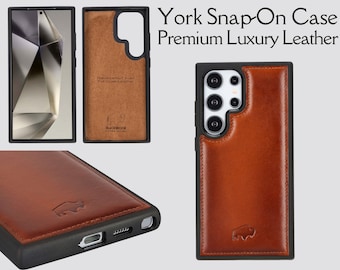 Samsung Galaxy S24 Series Leather Snap-On Case, Premium Handmade from Full Grain Leather by BlackBrook Case