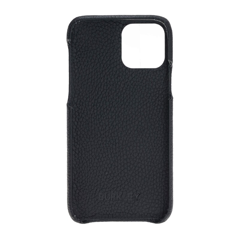 Pieno Full Leather Covered Magnetic Detachable Wallet Case for Apple iPhone 11 Pro 5.8 in Pebble Black by Burkley Case