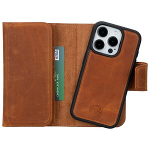 2 in 1 Bifold Wallet with Detachable MagSafe Wallet