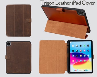 Trigon Leather Apple iPad Pro 11" Folio Wallet Cover, Compatible New Apple Pencil 2 with stand function, All Gens, Protection with Style