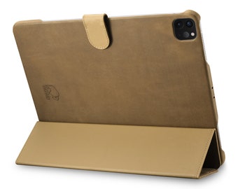 Étui en cuir pleine fleur pour iPad Pro 2020 12,9", étui folio en cuir Turner avec rabat magnétique pour Apple iPad Pro 12,9" (version 2020)