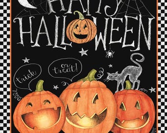 Halloween Fabric Panel, 36" Panel, Springs Creative 778821100715, Happy Halloween, Quilting Cotton, TheFabricEdge