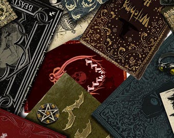 Halloween Fabric, By The Yard, Spooky Spell Books, Spooky Library, C7430, Timeless Treasures, Quilting Cotton BTY, TheFabricEdge