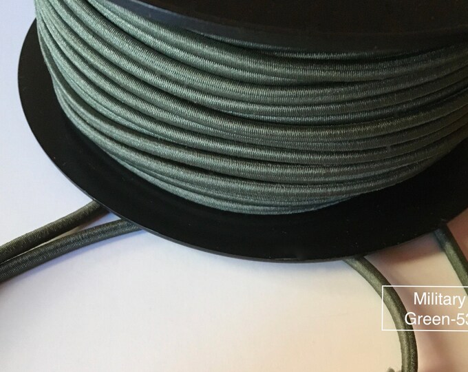 Military Green Elastic Cord by the Yard 3mm Round Stretch Etsy