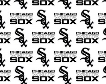 Chicago White Sox Fabric, By The Yard, White Sox Logo, Licensed, Major League Baseball MLB, 6636-B, Quilting Cotton, BTY, TheFabricEdge