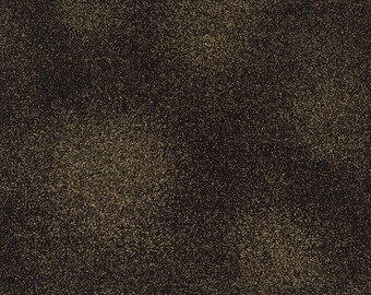 Shimmer Fabric, By The Yard, Shimmer Black with Metallic Gold, Shimmer-Black, Quilting Cotton, BTY, TheFabricEdge