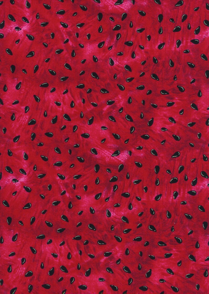 Watermelon Fabric by the Yard Watermelon Pits Picnic Etsy