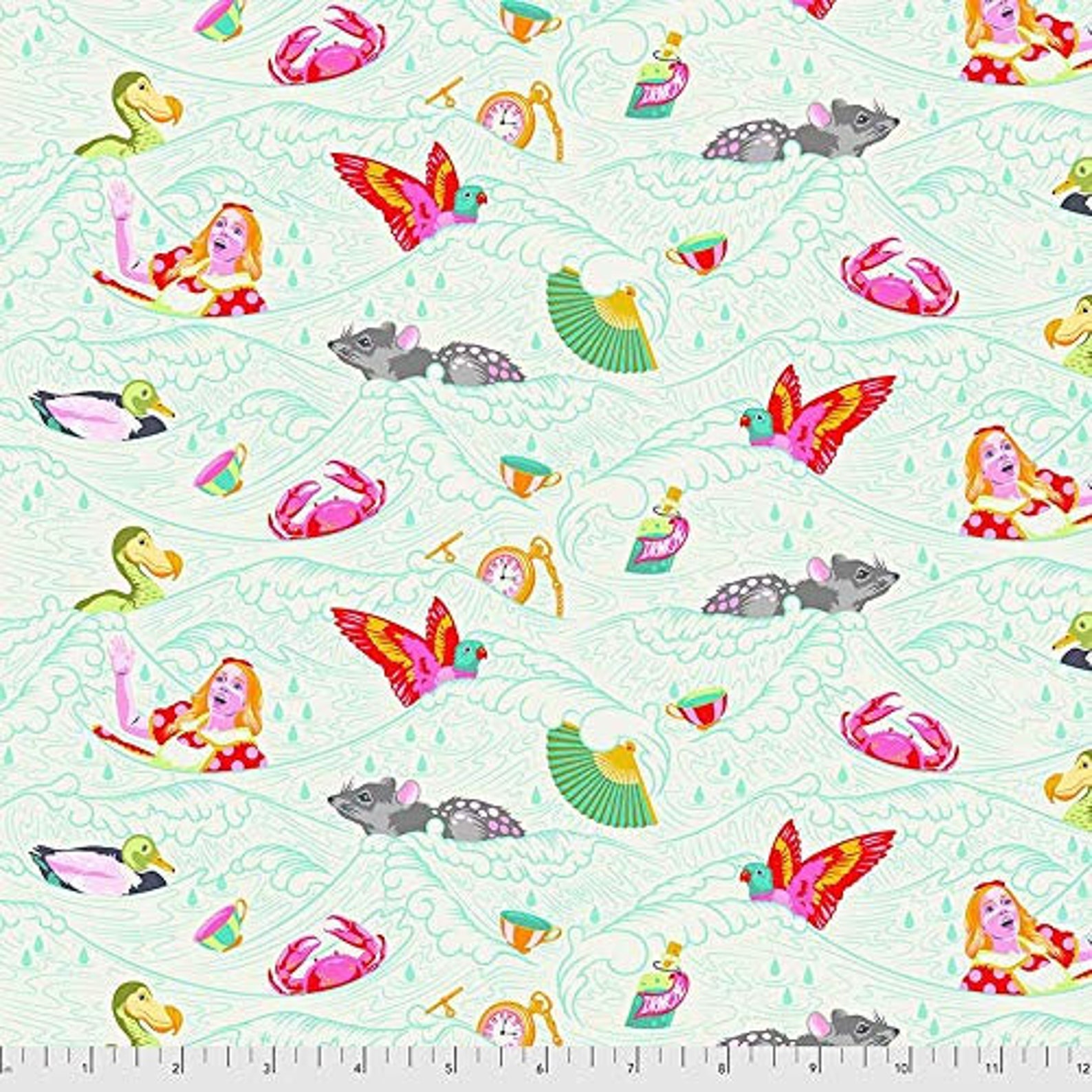 Alice in Wonderland Fabric by the Yard Curiouser and Etsy