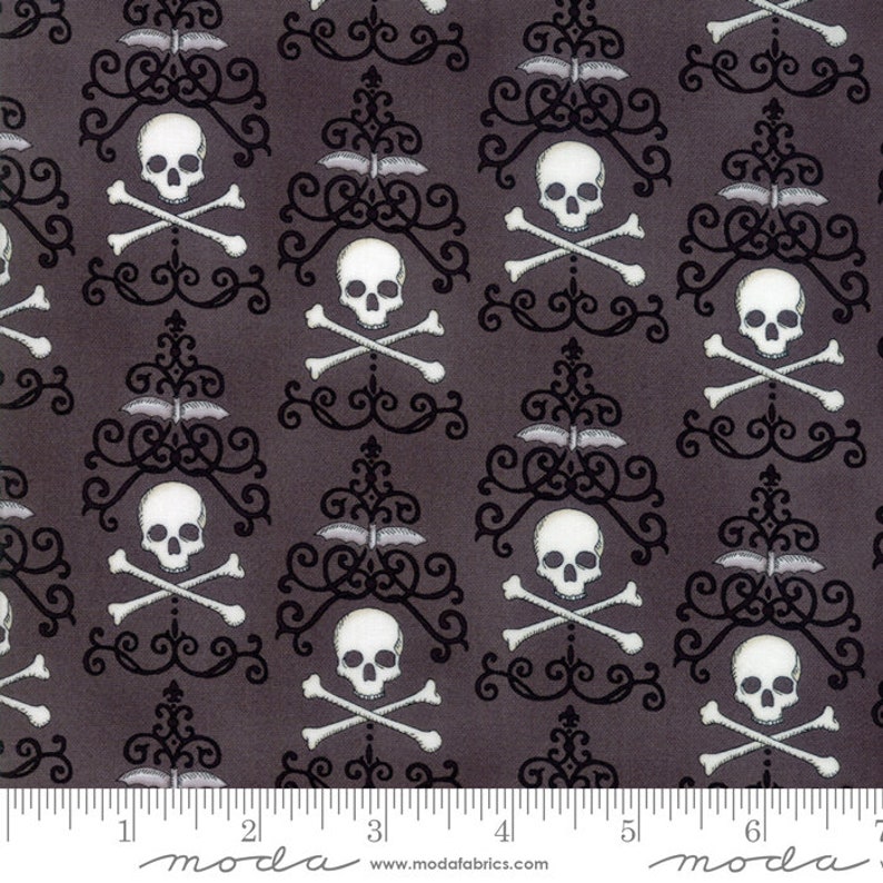 Scrap Bag Halloween Skull Print Fabric 100% Cotton Fabric
