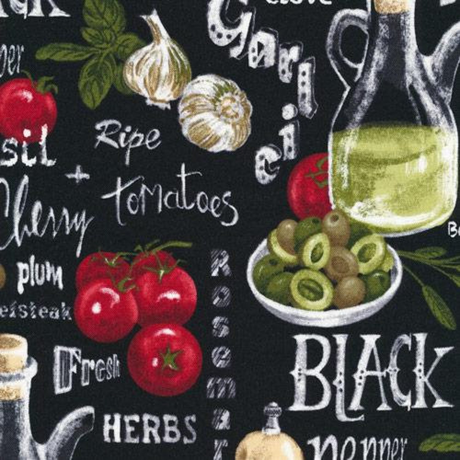 Kitchen Fabric by the Yard Farmer John Garden Party Olive Etsy