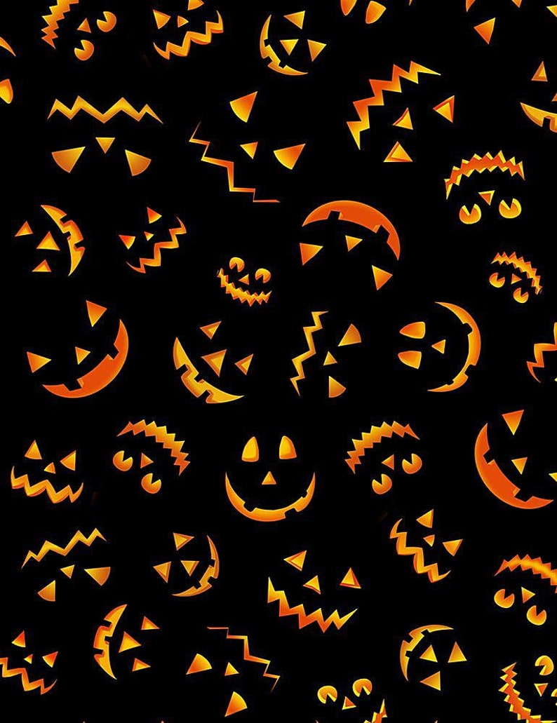 Halloween Fabric by the Yard Jack O Lantern Pumpkin Smiles - Etsy