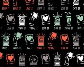 Photographer Fabric, By The Yard, Say Cheese, Instant Camera Icons, Quilting Treasures, 26335J, Quilting Cotton, BTY, TheFabricEdge