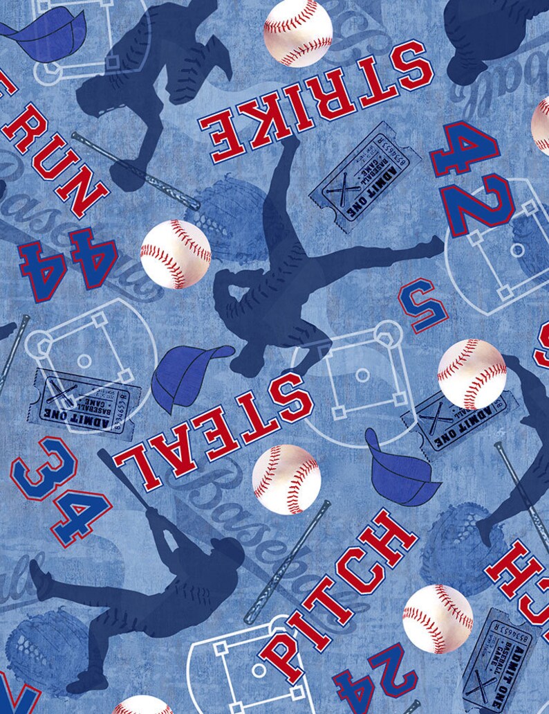 Baseball Fabric by the Yard Baseball Game Motifs C7375 Etsy