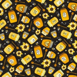 Jars of Honey Fabric, By The Yard, Bee Fabric, Timeless Treasures, C6105, Quilting Cotton, BTY, TheFabricEdge