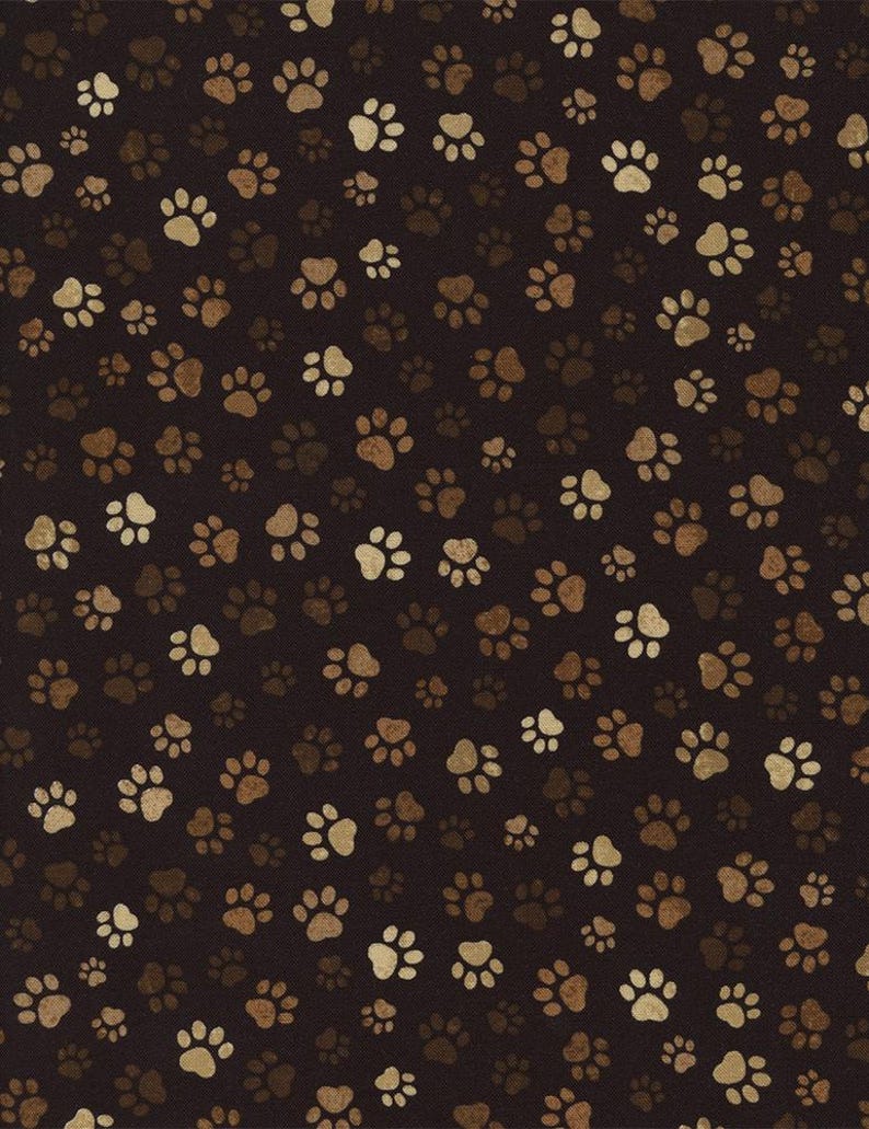 Paw Print Fabric, By The Yard, Muddy Paw Prints, Timeless Treasures, C1846, BTY, Brown Paw Prints, TheFabricEdge zdjęcie 1