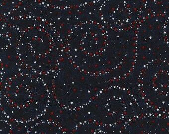 Star Fabric, By The Yard, Swirly Stars, C5526, Dark Blue, Timeless Treasures, Quilting Cotton, BTY, TheFabricEdge