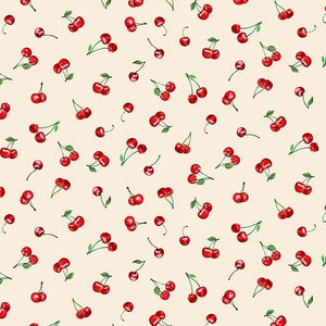 Cherry Fabric By The Yard, Cherry Pie Tiny Cherries, Timeless Treasures CD1543, Quilting Cotton BTY, TheFabricEdge