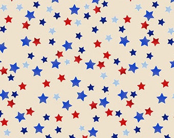 Star Fabric, By The Yard, Patriotic Stars, Timeless Treasures, Cream, C7266, Quilting Cotton, BTY, TheFabricEdge