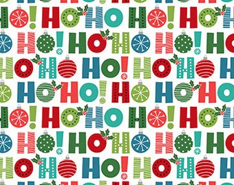 Christmas Fabric By The Yard, Ho Ho Ho, Northcott Fabrics, 24155-10, Quilting Cotton BTY, TheFabricEdge
