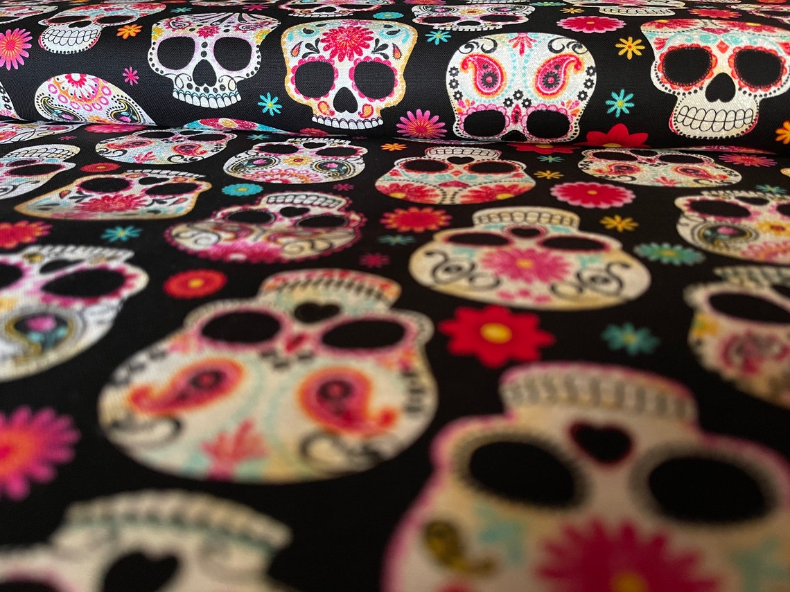 Sugar Skull Fabric by the Yard Sugar Skulls Timeless - Etsy