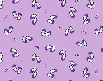 Ballet Fabric, By The Yard, Little Ballet Shoes, Ballet Notes, Applause, Michael Miller, Lavender, DC8261-LAVE-D, TheFabricEdge