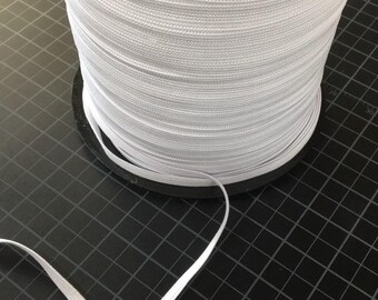 1/4" Elastic, 10 yards, Knitted Elastic, 5mm Elastic, 1/4 inch Elastic, White Elastic, TheFabricEdge