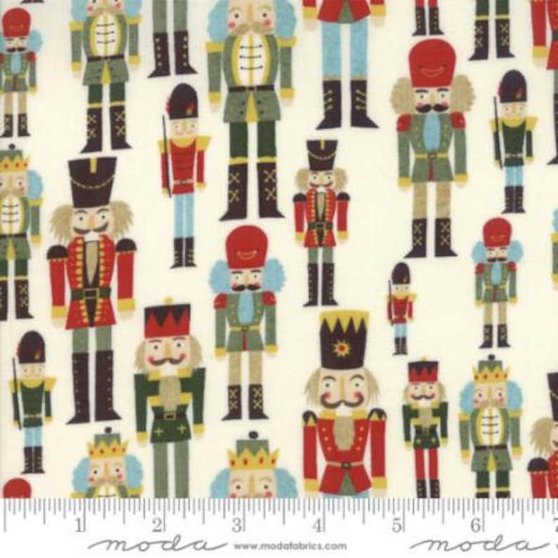 Christmas Fabric By The Yard Moda Winter Village White Quilting Cotton Moda Christmas Fabric Nutcracker Fabric TheFabricEdge