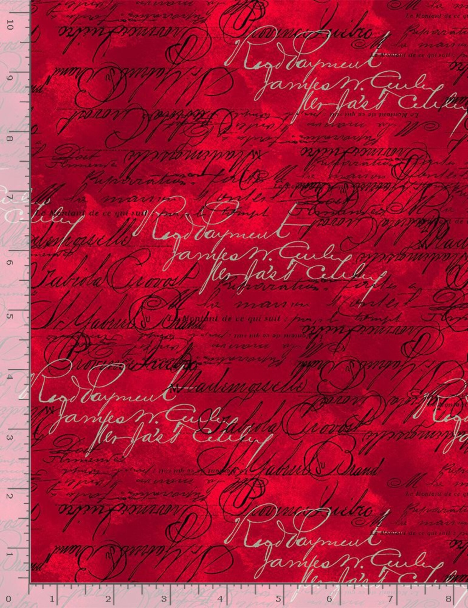 French Script Fabric By The Yard French Country Script Etsy