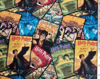 Tela de Harry Potter cortada a medida, Pila de portadas de libros de Harry Potter, 23800813-01, Algodón acolchado BTY, TheFabricEdge