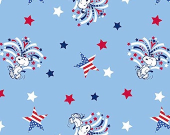 Snoopy Fabric By The Yard, Patriotic Snoopy Star, Springs Creative, 739919130715, Licensed Quilting Cotton Fabric BTY, TheFabricEdge