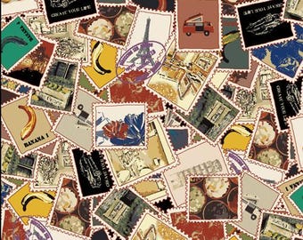Travel Fabric, By The Yard, Dear Friends Stamps, Paintbrush Studio, 120-15081, Quilting Cotton, BTY, TheFabricEdge