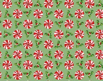 Christmas Fabric By The Yard, Northcott Peppermint Candy, Candy Swirls 24629-74, Quilting Cotton BTY, TheFabricEdge