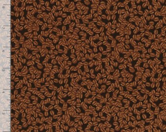 Coffee Fabric, By The Yard, Coffee Beans Fabric, Timeless Treasures, C6881, Cafe, Kitchen, Restaurant, Mug Rug Fabric, TheFabricEdge