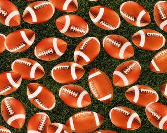 Football Fabric, By The Yard, Sports Fabric, Footballs on Grass, Robert Kaufman, SRKD1914147, Quilting Cotton, BTY, TheFabricEdge